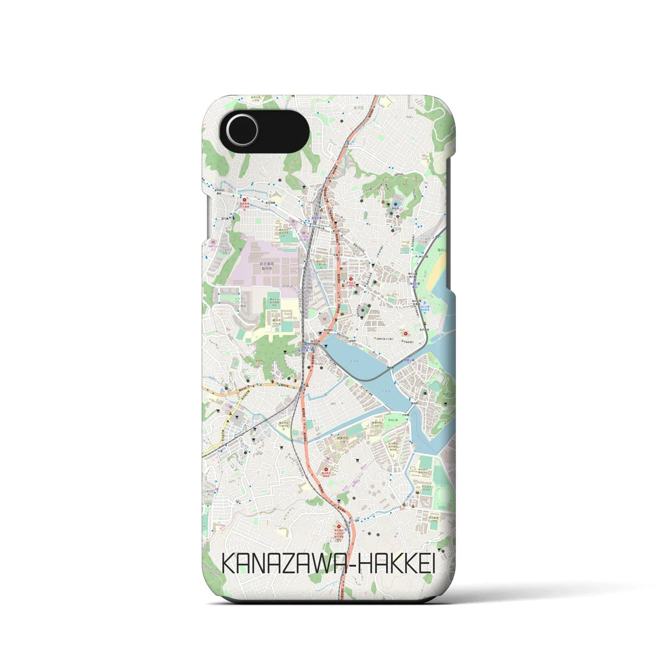 【金沢八景(神奈川県)】地図柄iPhoneケース(バックカバータイプ)