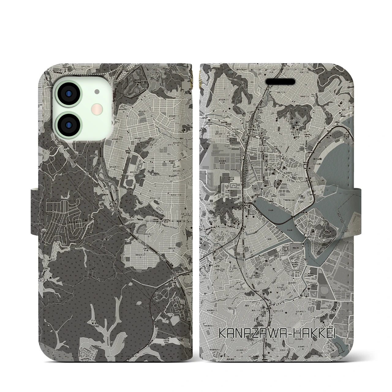 【金沢八景(神奈川県)】地図柄iPhoneケース(手帳タイプ)