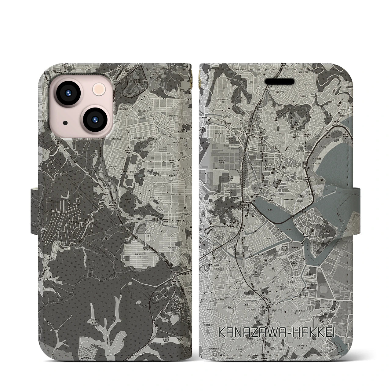【金沢八景(神奈川県)】地図柄iPhoneケース(手帳タイプ)