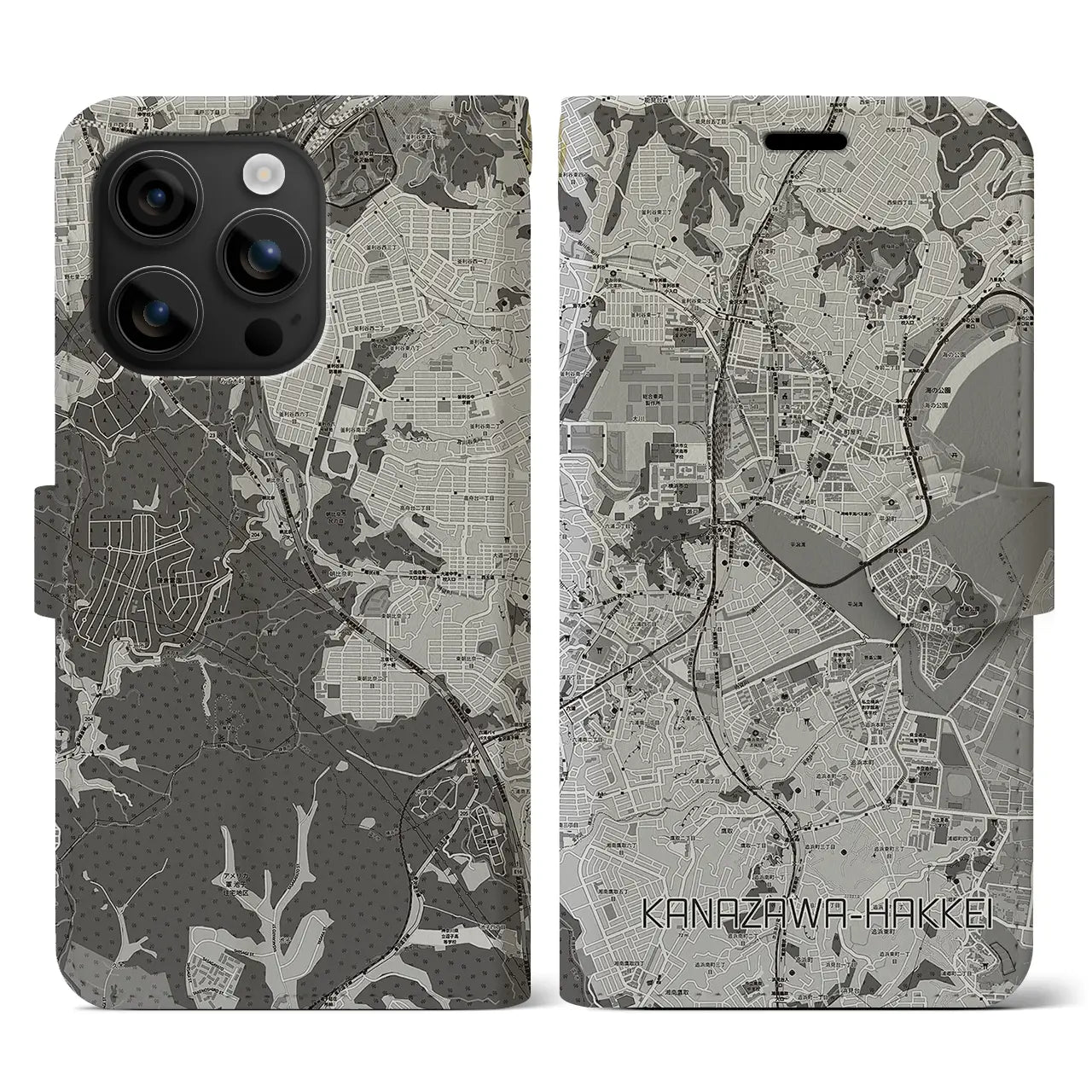 【金沢八景(神奈川県)】地図柄iPhoneケース(手帳タイプ)