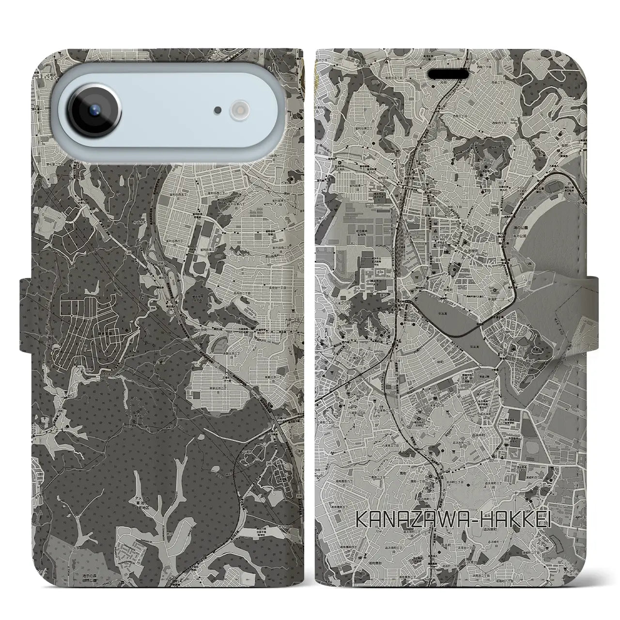 【金沢八景(神奈川県)】地図柄iPhoneケース(手帳タイプ)