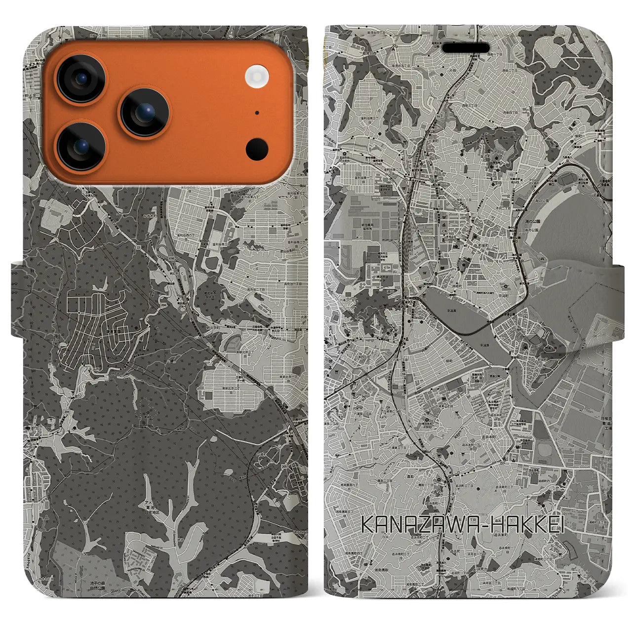 【金沢八景(神奈川県)】地図柄iPhoneケース(手帳タイプ)