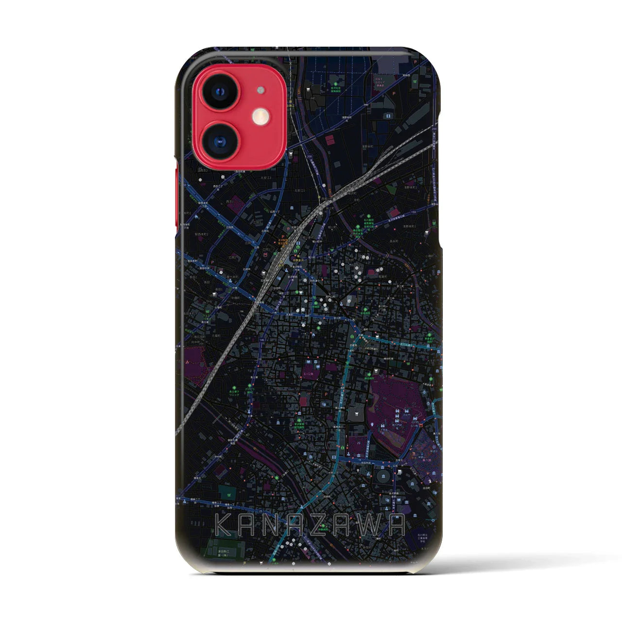 【金沢(石川県)】地図柄iPhoneケース(バックカバータイプ)