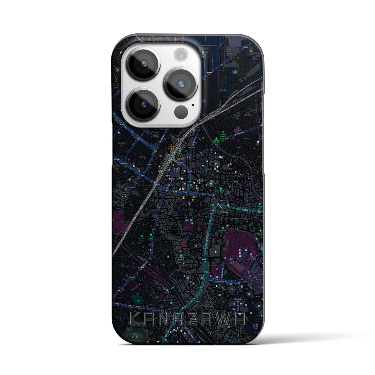 【金沢(石川県)】地図柄iPhoneケース(バックカバータイプ)