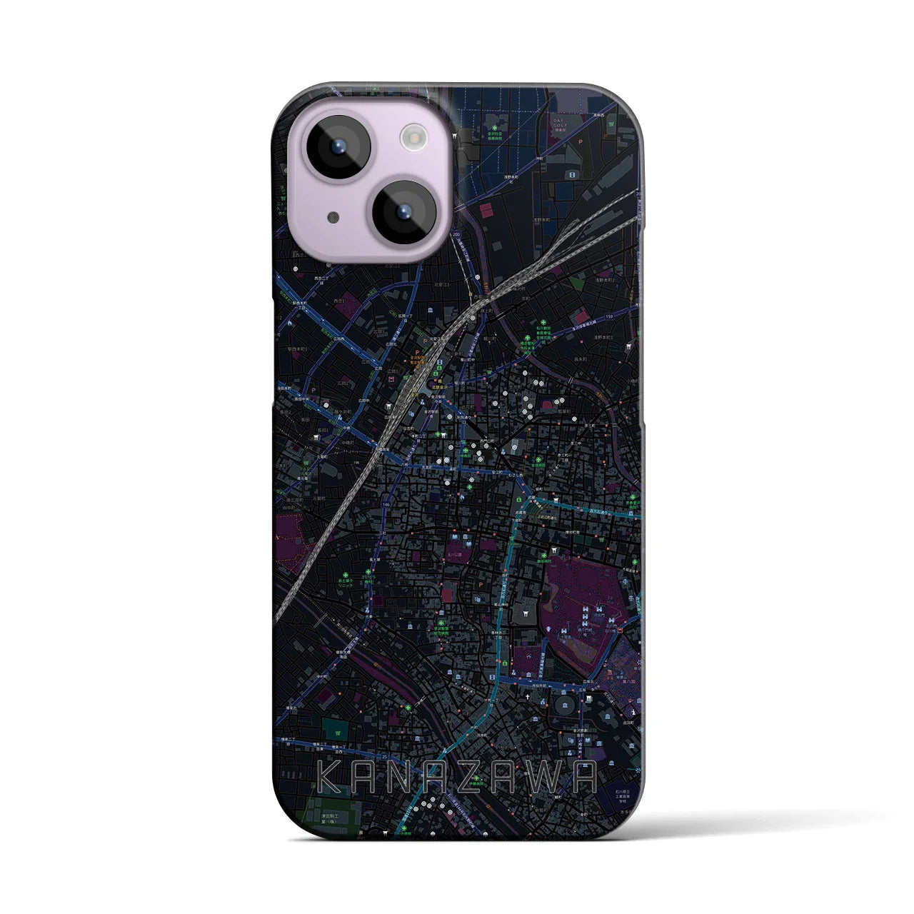 【金沢(石川県)】地図柄iPhoneケース(バックカバータイプ)