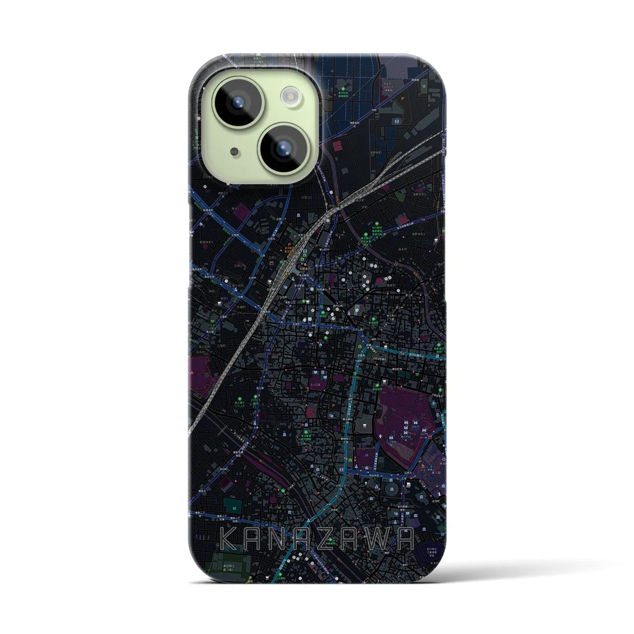 【金沢(石川県)】地図柄iPhoneケース(バックカバータイプ)