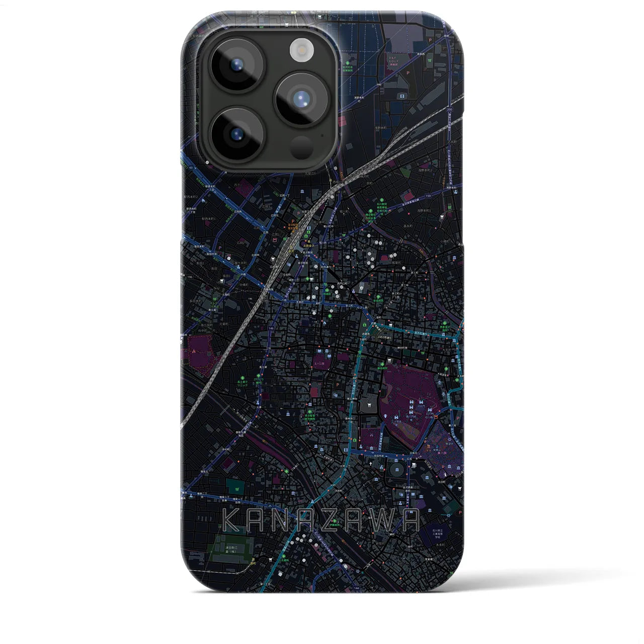 【金沢(石川県)】地図柄iPhoneケース(バックカバータイプ)