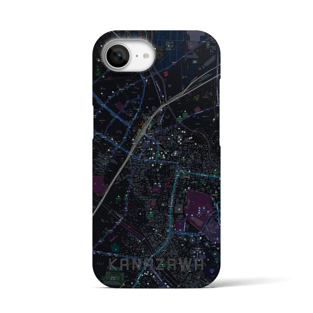 【金沢(石川県)】地図柄iPhoneケース(バックカバータイプ)