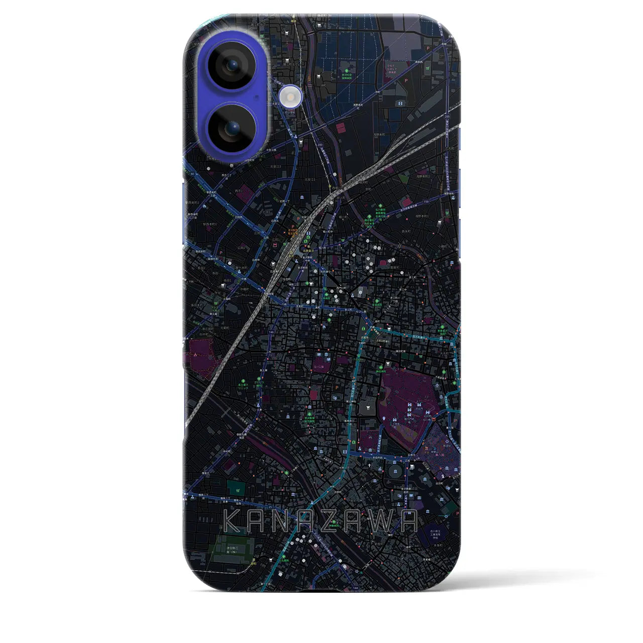 【金沢(石川県)】地図柄iPhoneケース(バックカバータイプ)