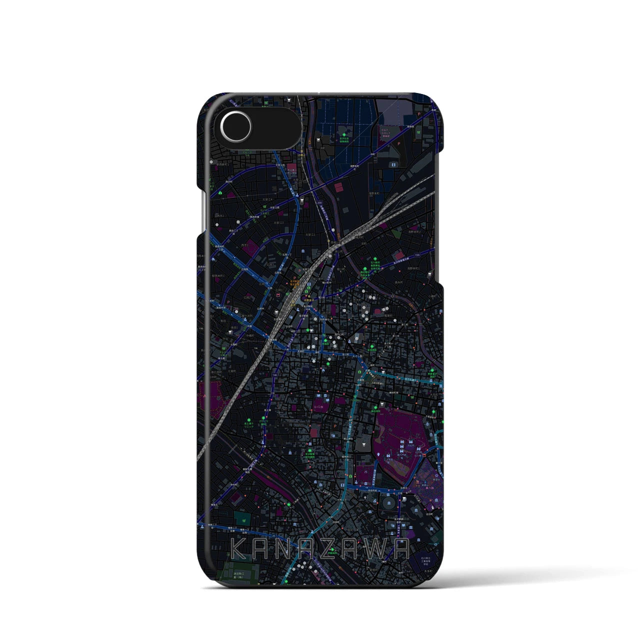 【金沢(石川県)】地図柄iPhoneケース(バックカバータイプ)