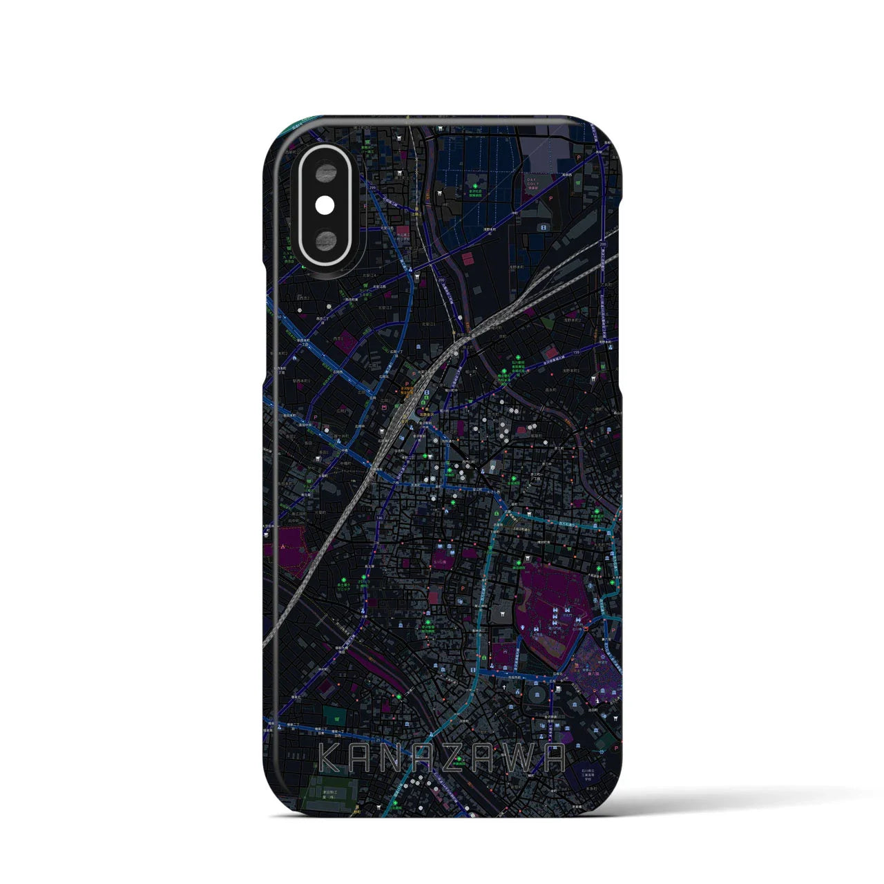 【金沢(石川県)】地図柄iPhoneケース(バックカバータイプ)