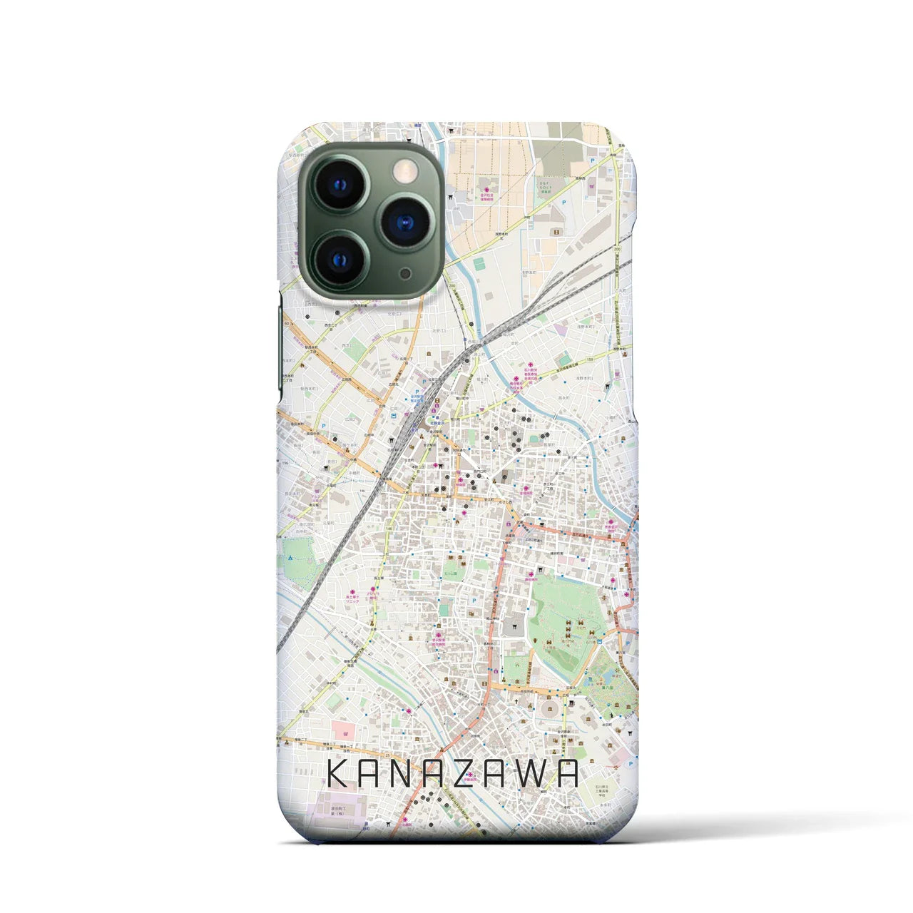 【金沢(石川県)】地図柄iPhoneケース(バックカバータイプ)