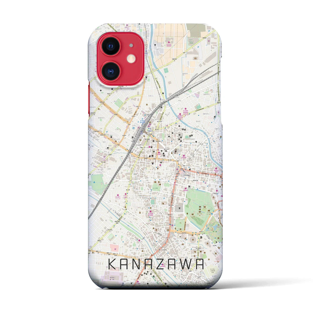 【金沢(石川県)】地図柄iPhoneケース(バックカバータイプ)