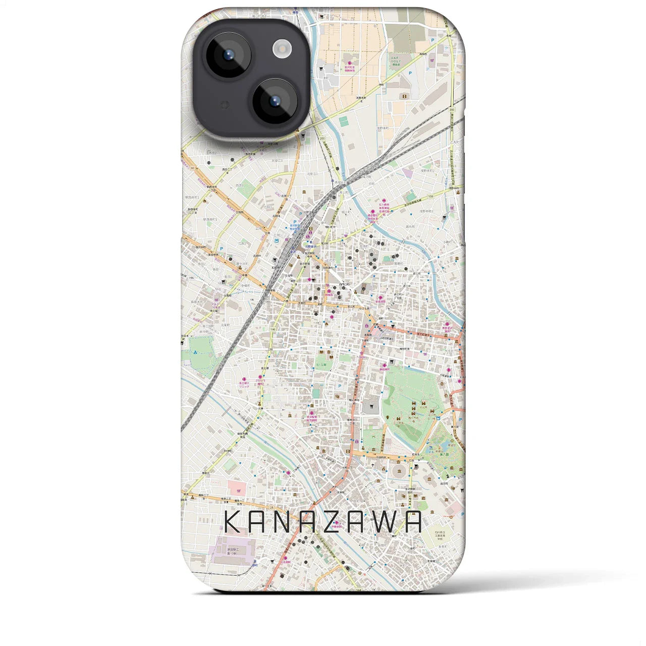 【金沢(石川県)】地図柄iPhoneケース(バックカバータイプ)