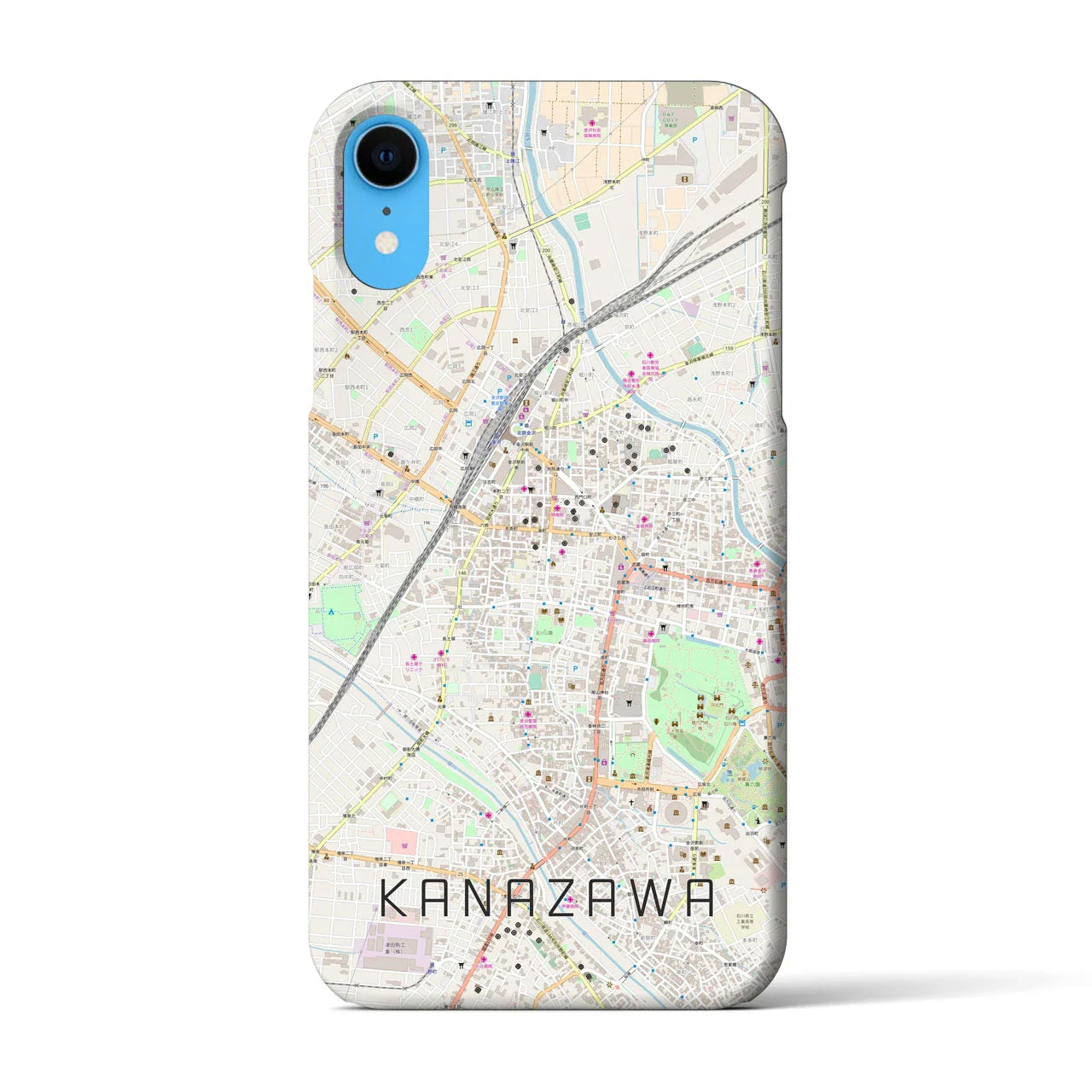 【金沢(石川県)】地図柄iPhoneケース(バックカバータイプ)