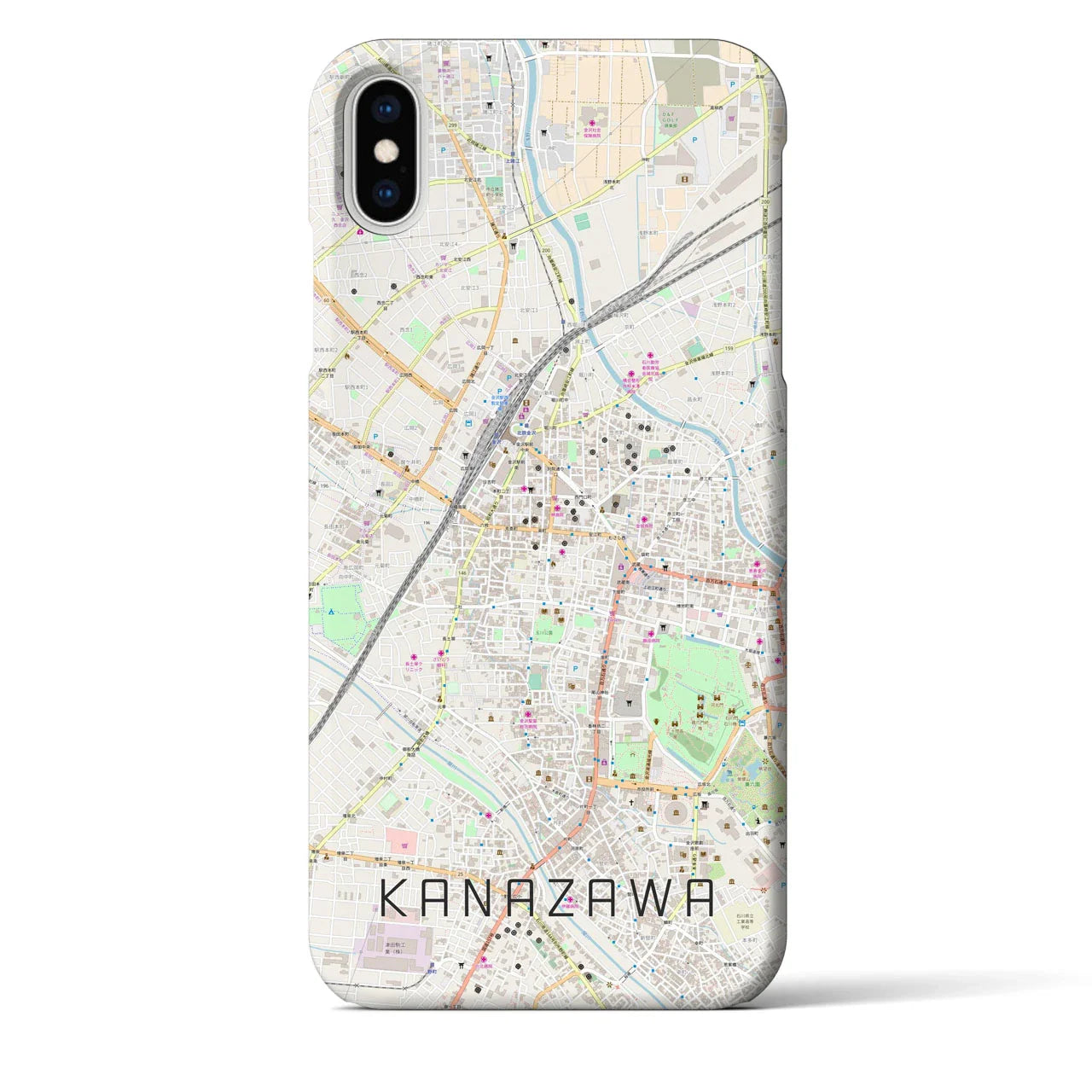 【金沢(石川県)】地図柄iPhoneケース(バックカバータイプ)