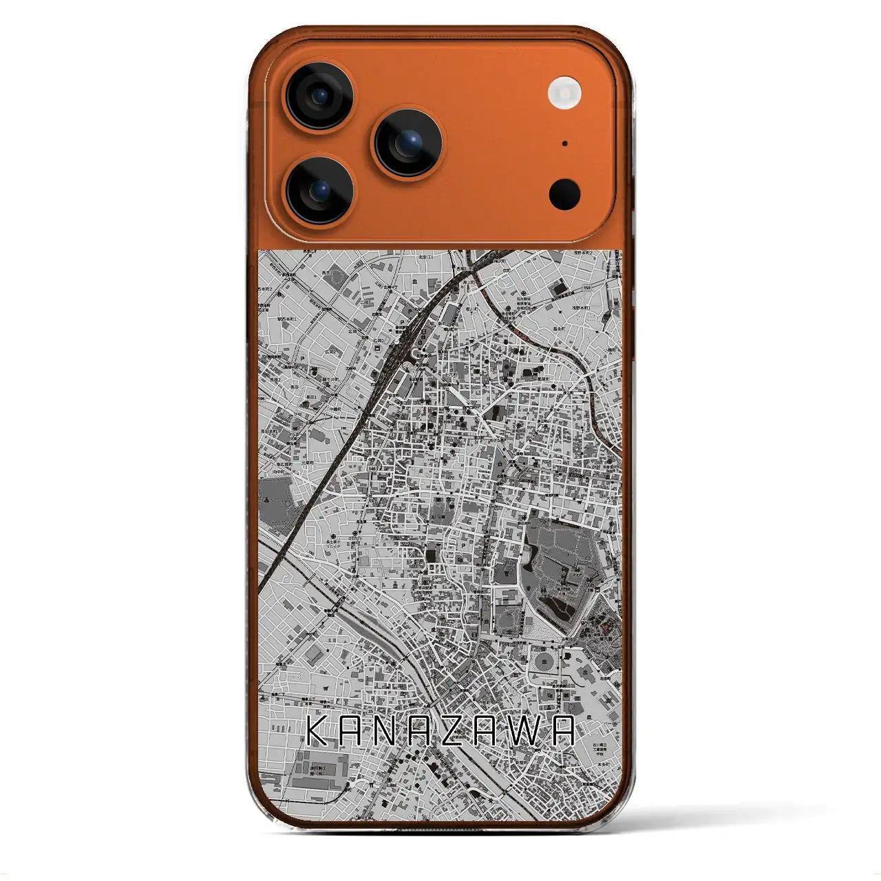 【金沢(石川県)】地図柄iPhoneケース(クリアタイプ)モノトーン・iPhone 17 Pro Max 用
