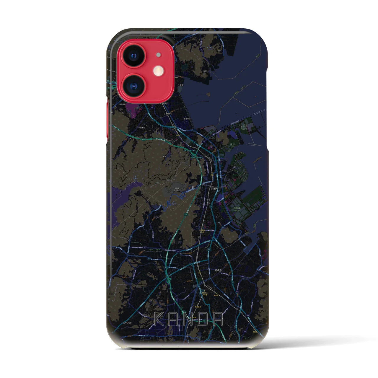 【苅田(福岡県)】地図柄iPhoneケース(バックカバータイプ)