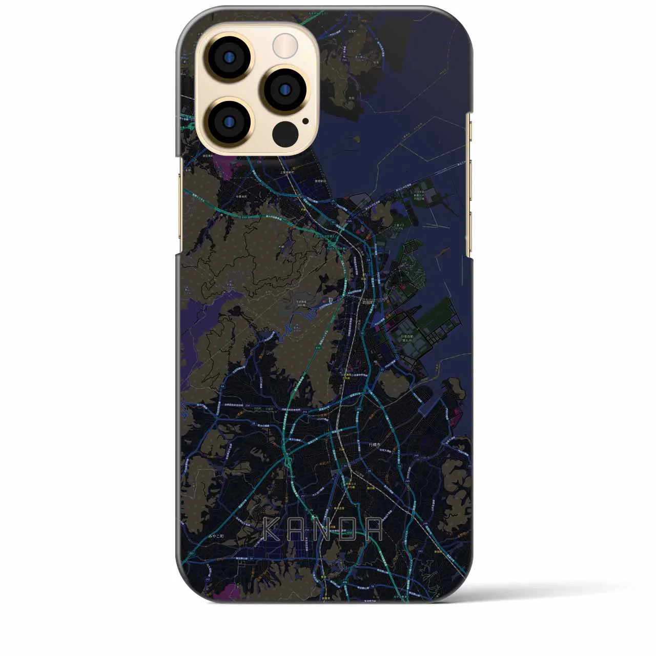 【苅田(福岡県)】地図柄iPhoneケース(バックカバータイプ)