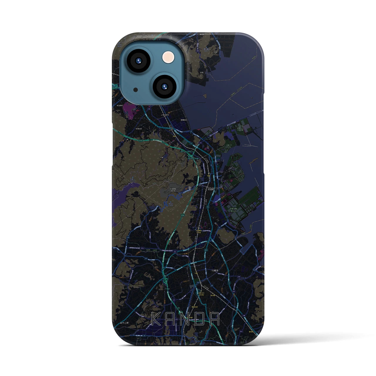 【苅田(福岡県)】地図柄iPhoneケース(バックカバータイプ)