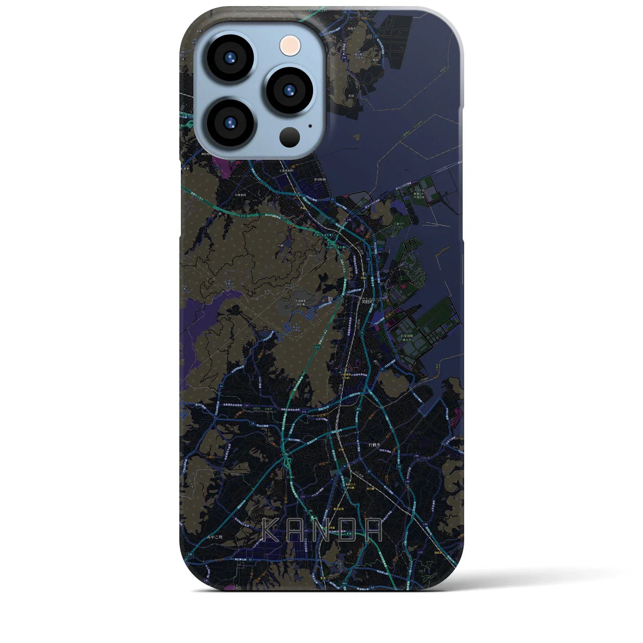 【苅田(福岡県)】地図柄iPhoneケース(バックカバータイプ)