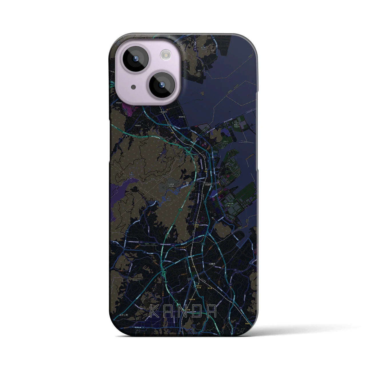 【苅田(福岡県)】地図柄iPhoneケース(バックカバータイプ)