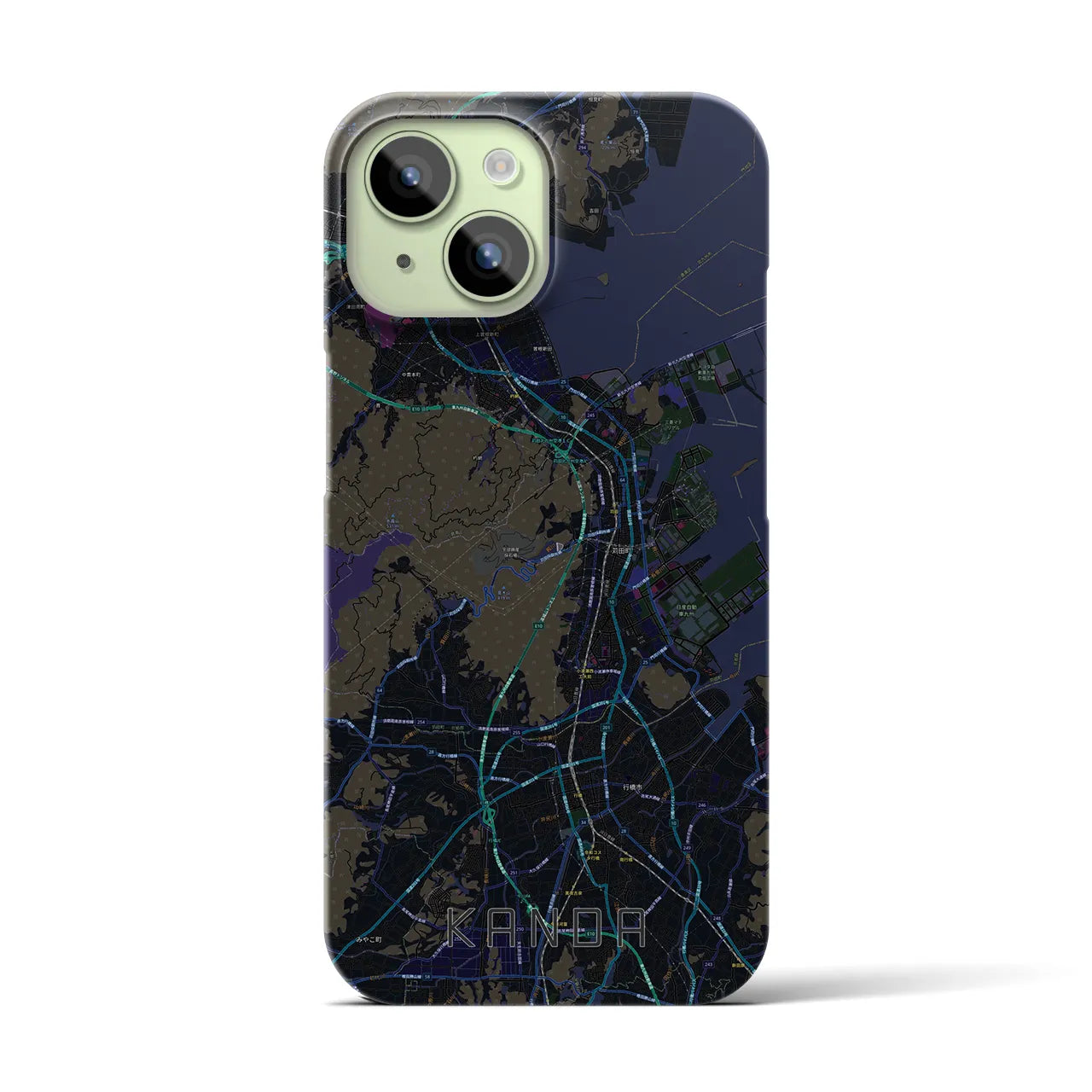 【苅田(福岡県)】地図柄iPhoneケース(バックカバータイプ)
