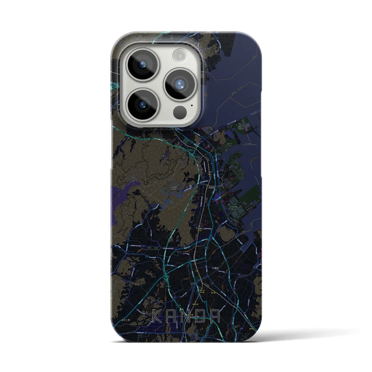 【苅田(福岡県)】地図柄iPhoneケース(バックカバータイプ)