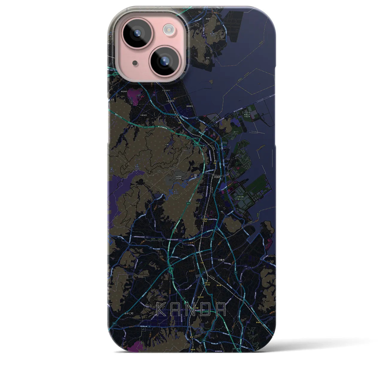 【苅田(福岡県)】地図柄iPhoneケース(バックカバータイプ)