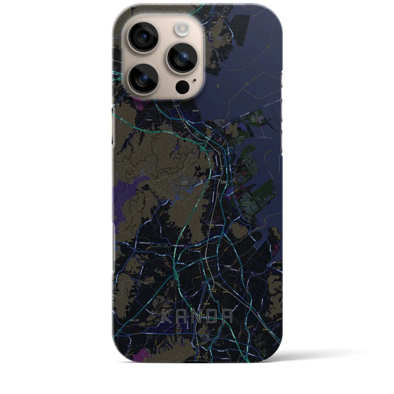 【苅田(福岡県)】地図柄iPhoneケース(バックカバータイプ)
