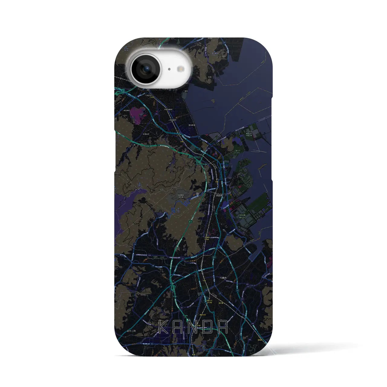 【苅田(福岡県)】地図柄iPhoneケース(バックカバータイプ)