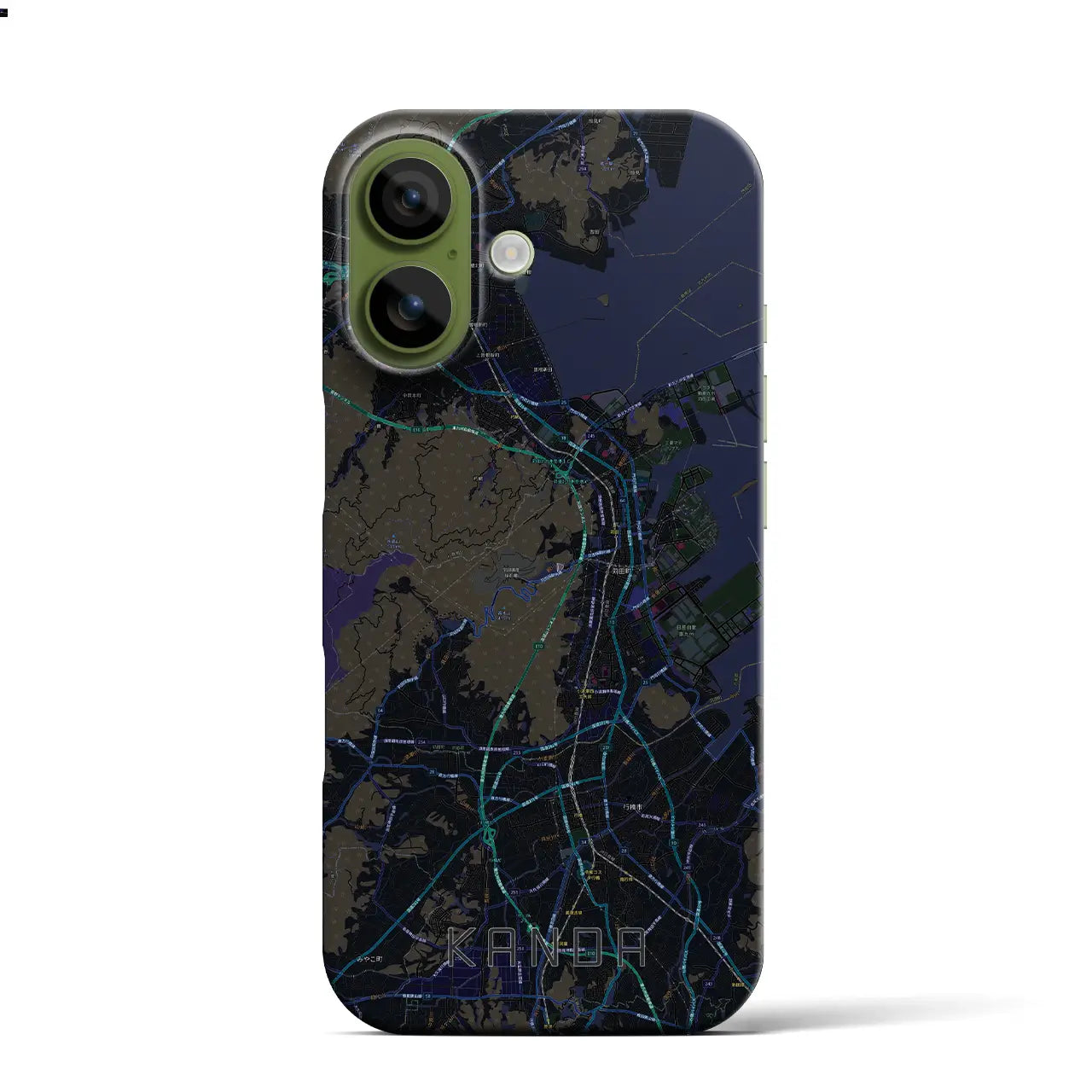 【苅田(福岡県)】地図柄iPhoneケース(バックカバータイプ)