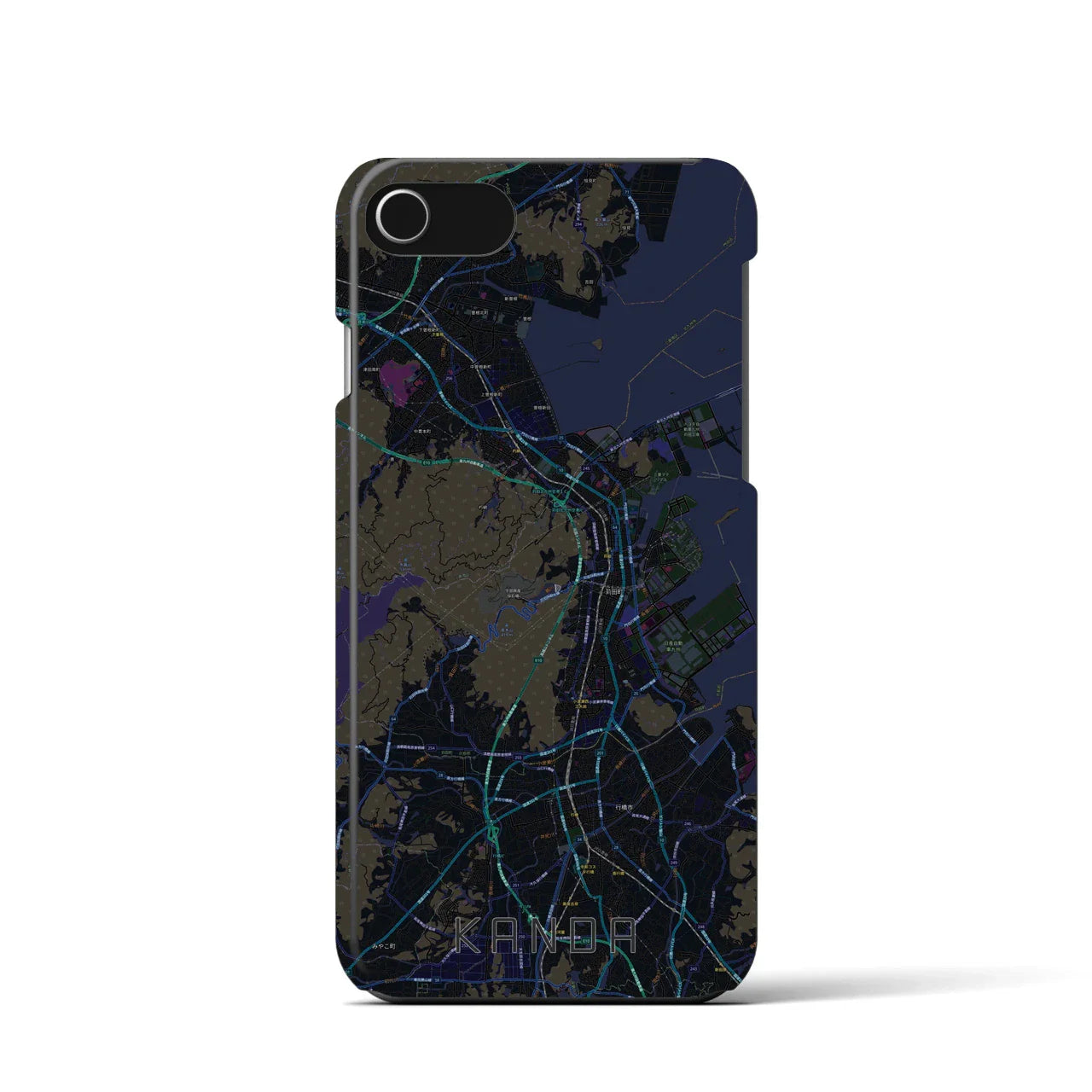 【苅田(福岡県)】地図柄iPhoneケース(バックカバータイプ)