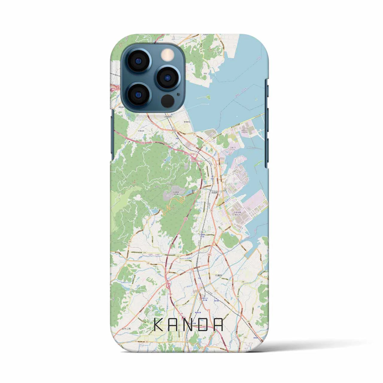 【苅田(福岡県)】地図柄iPhoneケース(バックカバータイプ)ナチュラル・iPhone 12 / 12 Pro 用