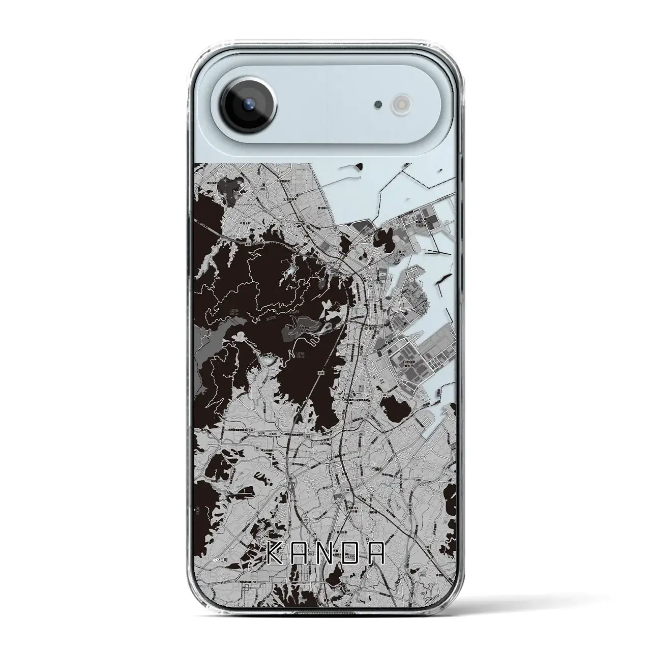 【苅田(福岡県)】地図柄iPhoneケース(クリアタイプ)モノトーン・iPhone 17 Pro Max 用