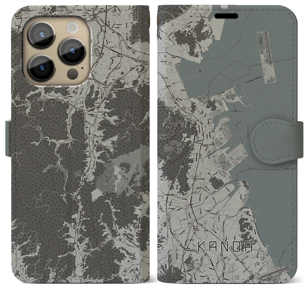 【苅田(福岡県)】地図柄iPhoneケース(手帳タイプ)