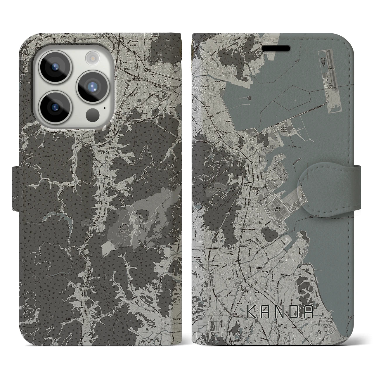 【苅田(福岡県)】地図柄iPhoneケース(手帳タイプ)