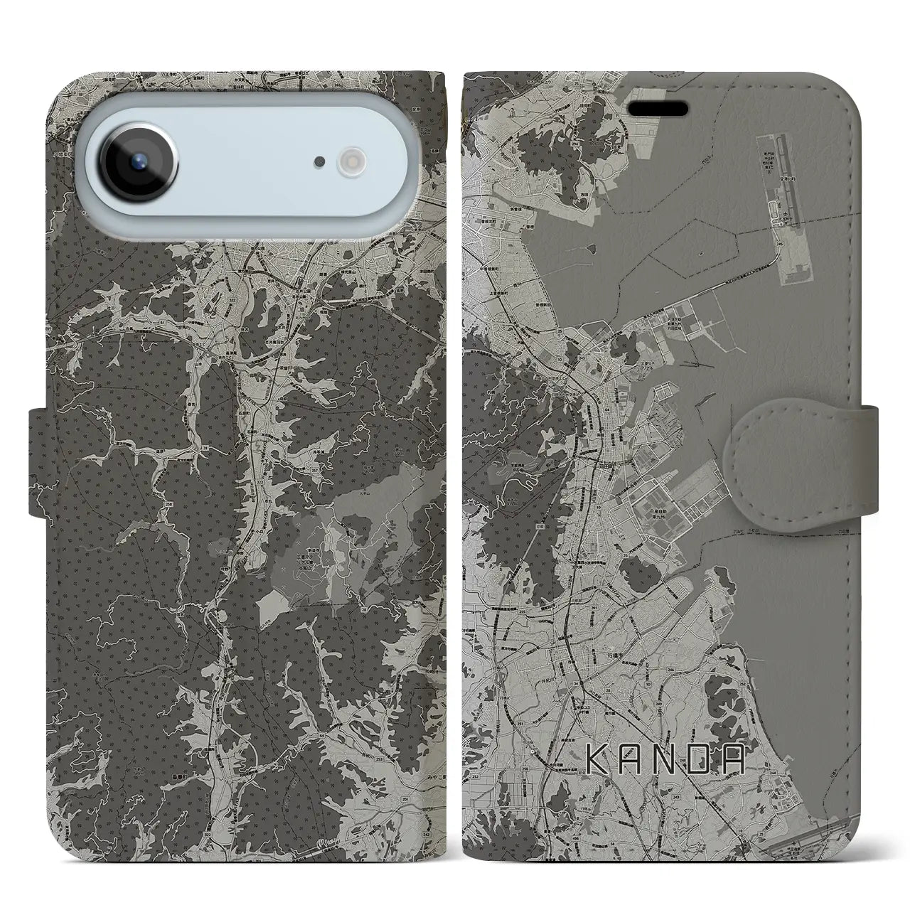 【苅田(福岡県)】地図柄iPhoneケース(手帳タイプ)