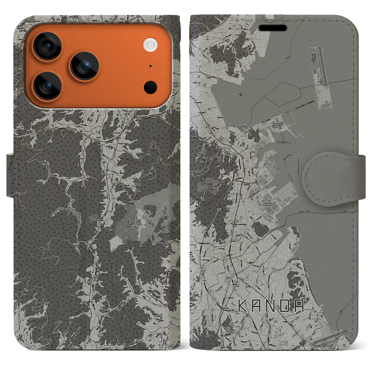 【苅田(福岡県)】地図柄iPhoneケース(手帳タイプ)