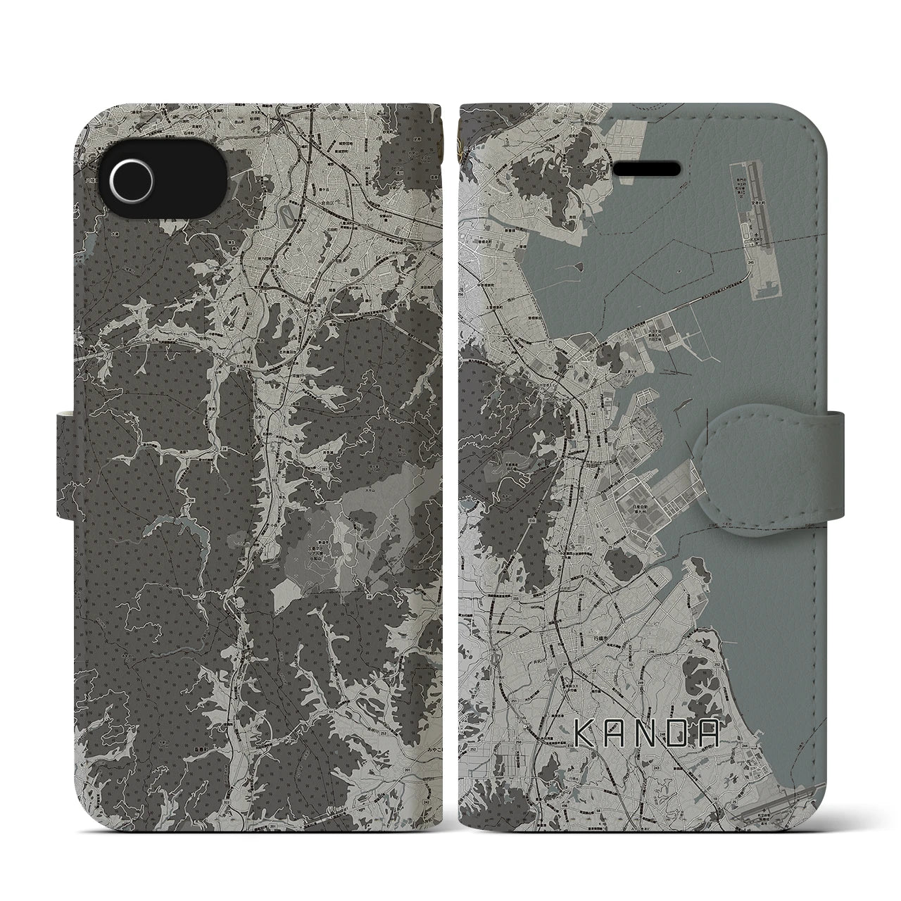 【苅田(福岡県)】地図柄iPhoneケース(手帳タイプ)