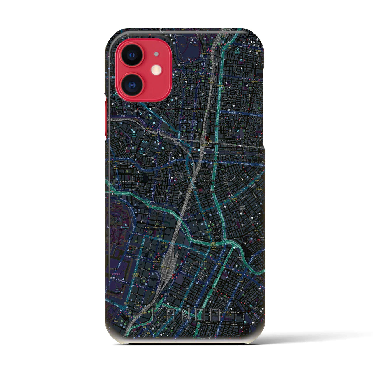 【神田(東京都)】地図柄iPhoneケース(バックカバータイプ)