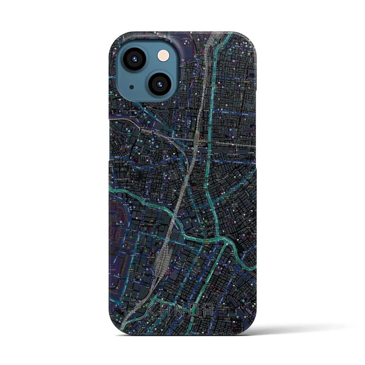 【神田(東京都)】地図柄iPhoneケース(バックカバータイプ)