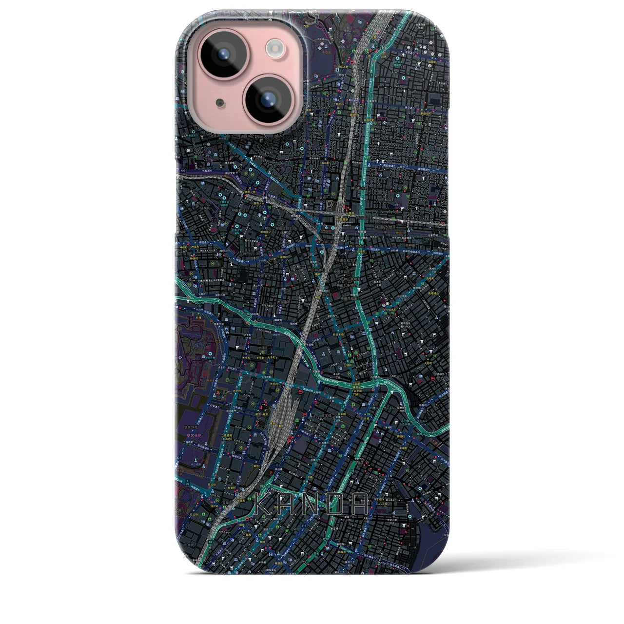 【神田(東京都)】地図柄iPhoneケース(バックカバータイプ)