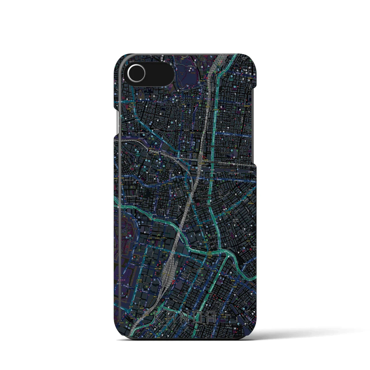 【神田(東京都)】地図柄iPhoneケース(バックカバータイプ)