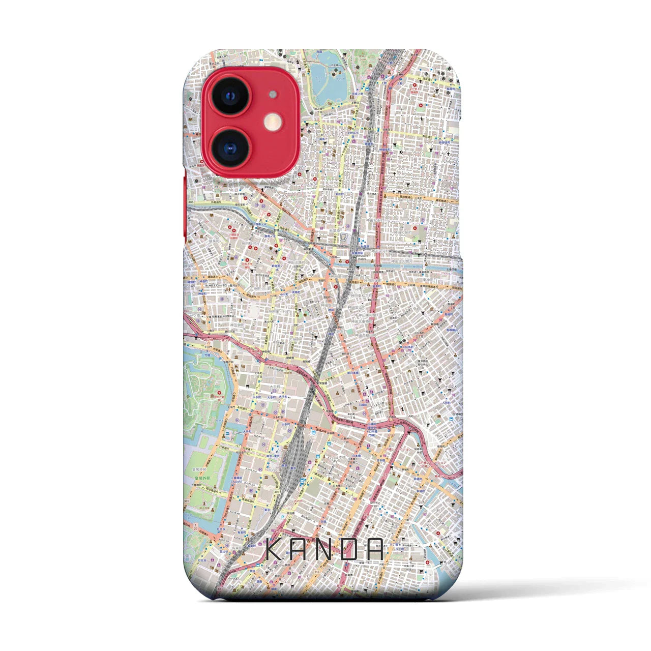 【神田(東京都)】地図柄iPhoneケース(バックカバータイプ)