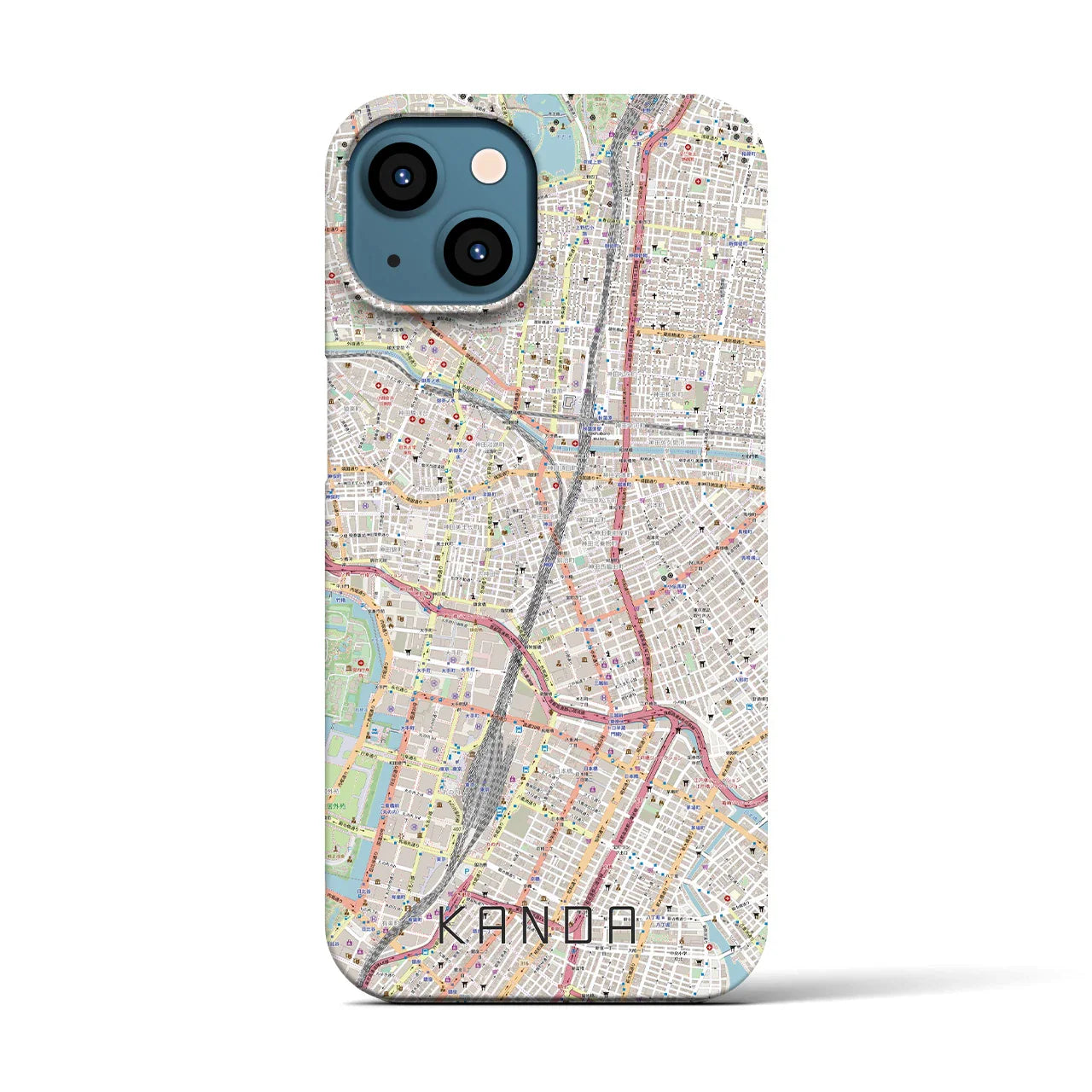 【神田(東京都)】地図柄iPhoneケース(バックカバータイプ)