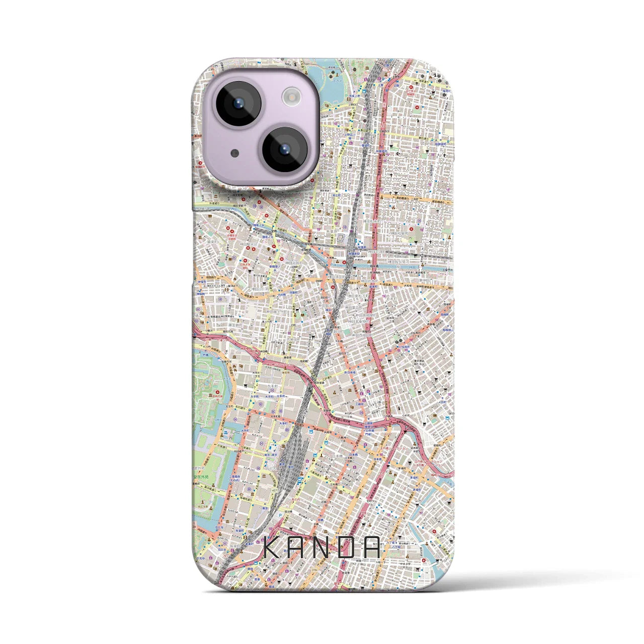 【神田(東京都)】地図柄iPhoneケース(バックカバータイプ)