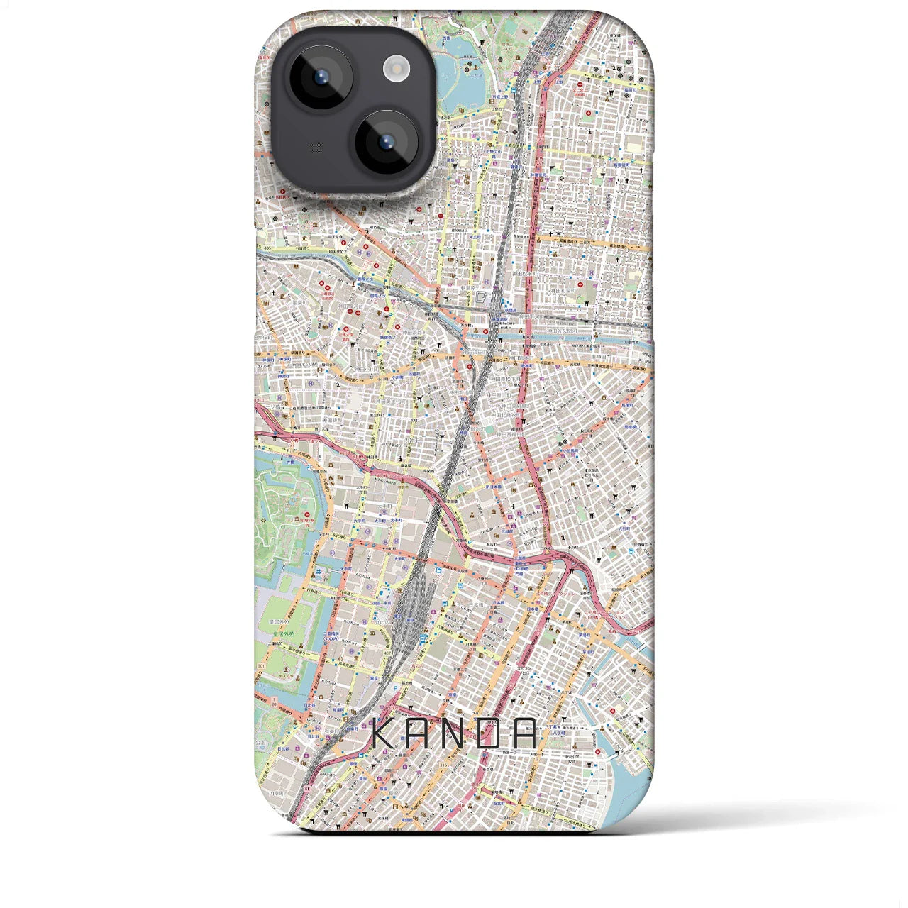 【神田(東京都)】地図柄iPhoneケース(バックカバータイプ)