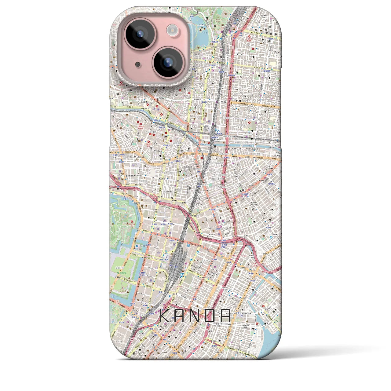 【神田(東京都)】地図柄iPhoneケース(バックカバータイプ)