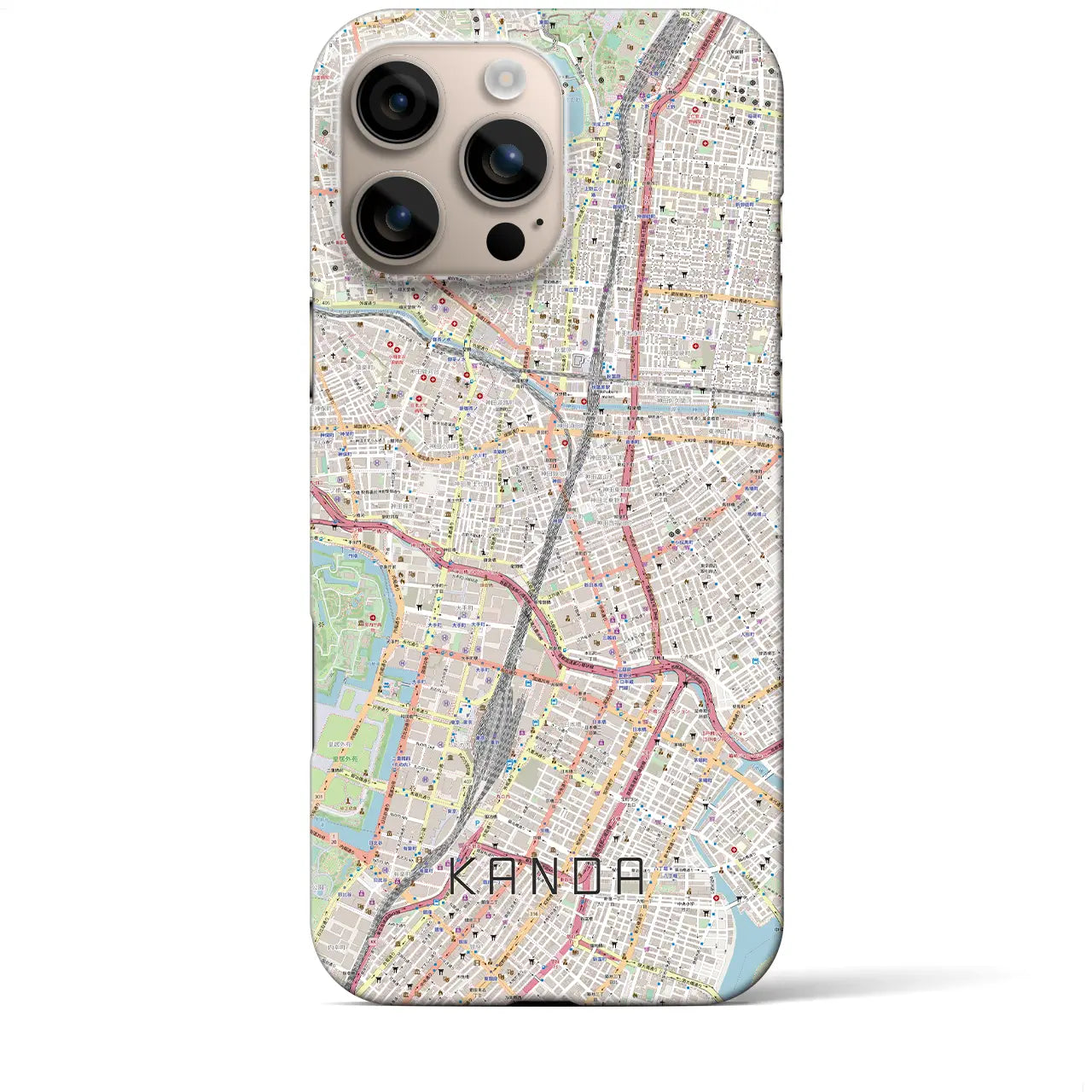 【神田(東京都)】地図柄iPhoneケース(バックカバータイプ)